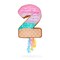 Pull String Number 2 Ice Cream Pinata for Two Sweet Birthday Decorations (16.5 x 11.5 x 3 In)